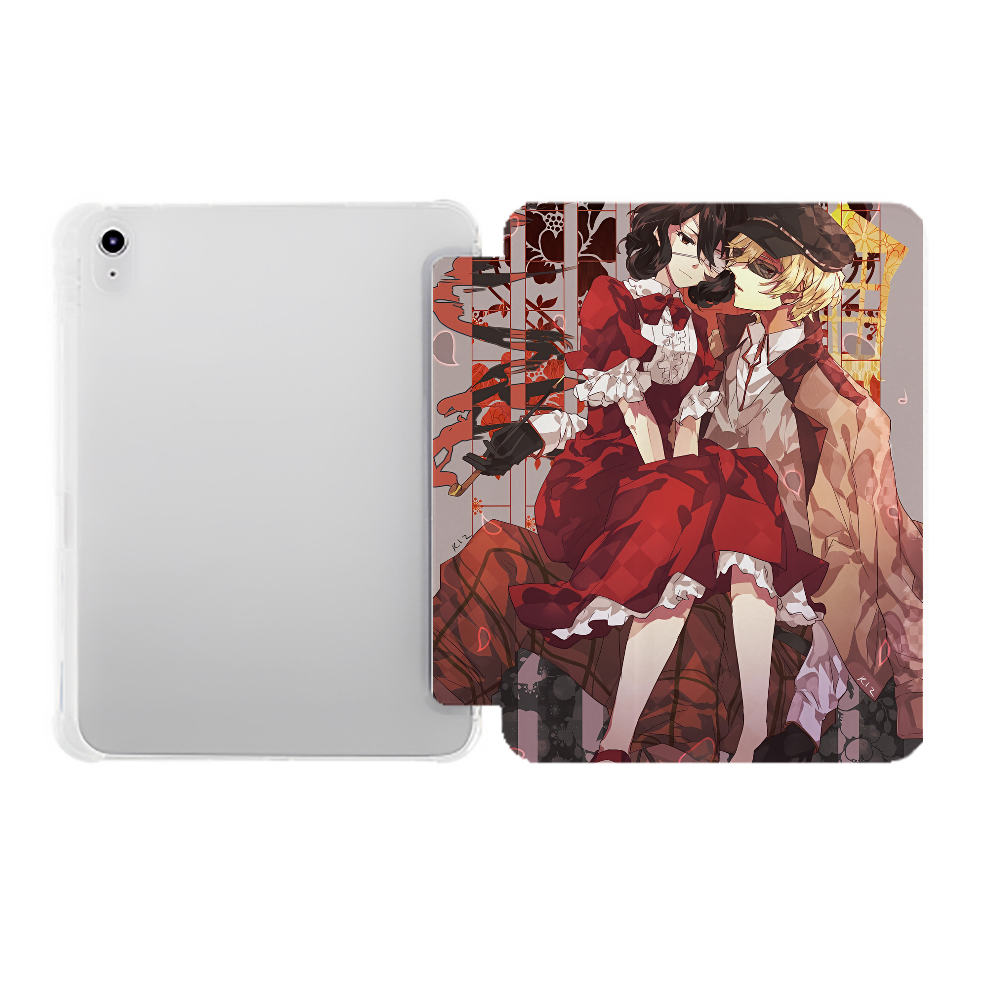 （画像用） 文豪ストレイドッグス Bungo Stray Dogs IPad ケース ペン収納付き 三つ折りスタンド PUレザー×シリコン 対応機種9.5/10.5/10.9インチ